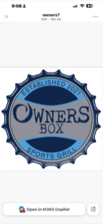 Owners Box Sports grill  Logo